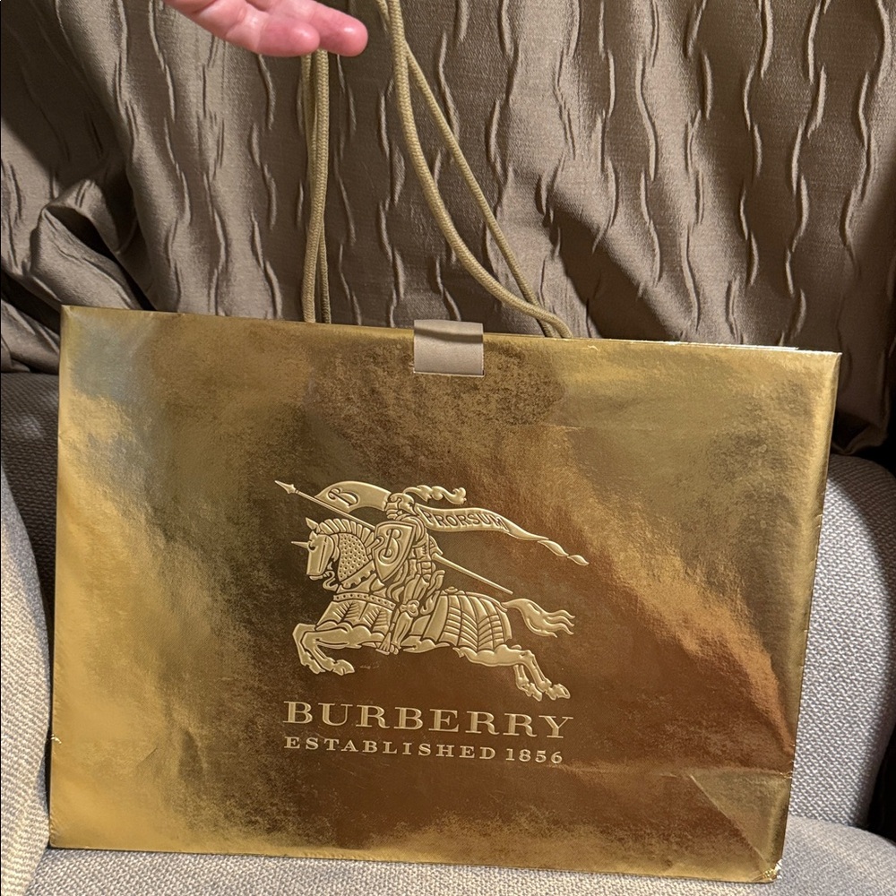 Burberry Gold Shopping Bag 12x16.5